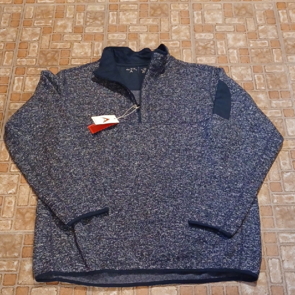 Antigua Men's Heathered Blue Zip-Up Sweater XxLarge